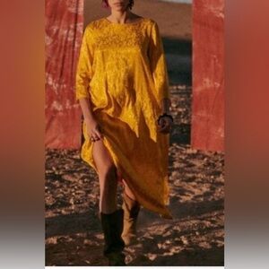 Sezane Never Used Golden Long Sleeve Dress